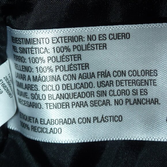 Stylish Full zip  Black Faux Leather Moto Jacket Size Med - Picture 12 of 12